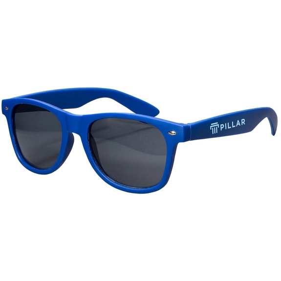 Reflex Blue Rubberized Finish Fashion Logo Sunglasses