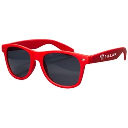 Red Rubberized Finish Fashion Logo Sunglasses