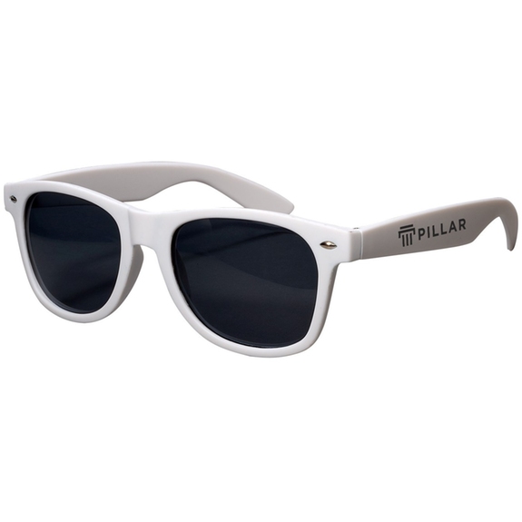 White Rubberized Finish Fashion Logo Sunglasses