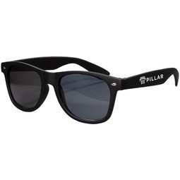 Black Rubberized Finish Fashion Logo Sunglasses