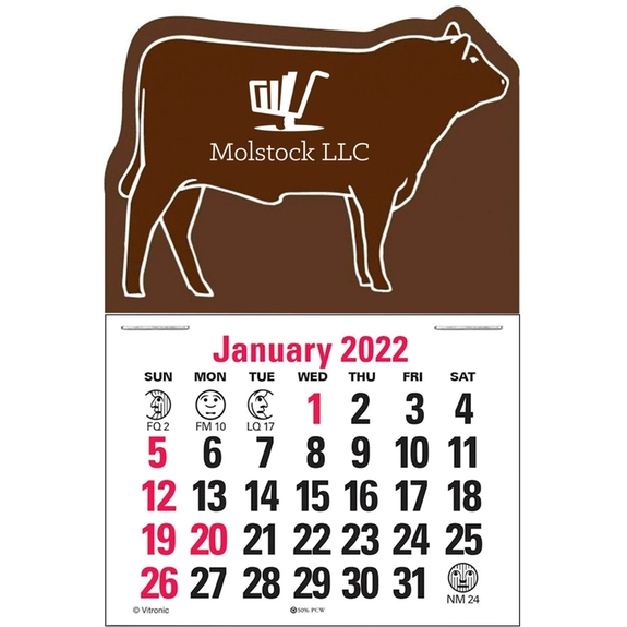 Press n' Stick Custom Calendar - Bull Outline