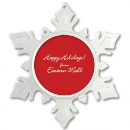 Frosted Promotional Snowflake Ornament w/ 3" Photo Insert