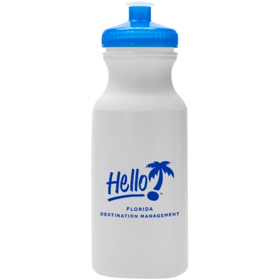 White/Blue Biodegradable Personalized Sport Bottle - 20 oz.