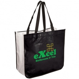 Black/White Recycled Laminated Non-Woven Custom Tote Bag 