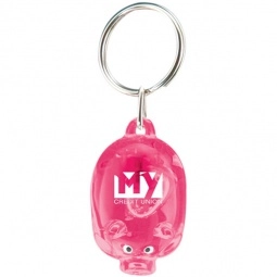 Translucent Pink Little Piggy Light Up Promotional Key Tag
