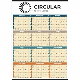 Promotional Time Management Span-A-Year Wall Custom Calendar with Logo