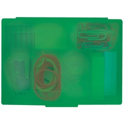 Translucent Green - Custom Imprinted Desk Caddy w/ Office Supplies