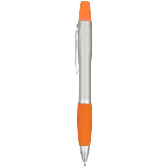 Silver/Orange Twin Write Custom Pen & Highlighter