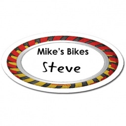Full Color Budget Oval Name Badges - 3" x 1.5"