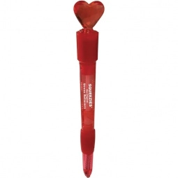 Red Heart Shaped Light-Up Ballpoint Custom Pen