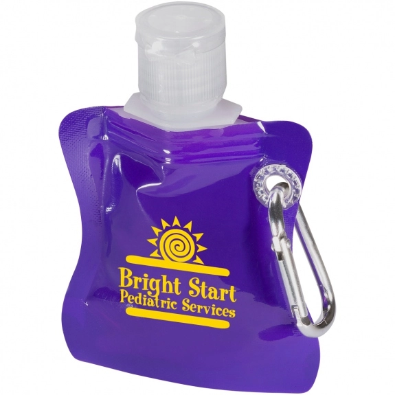 Squeeze Pouch Promotional Hand Sanitizer w/ Carabiner - 1 oz.