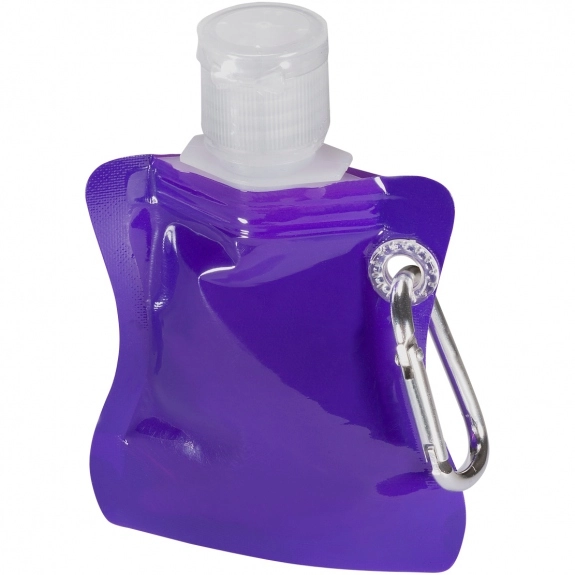 Purple Squeeze Pouch Promotional Hand Sanitizer w/ Carabiner