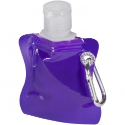 Purple Squeeze Pouch Promotional Hand Sanitizer w/ Carabiner