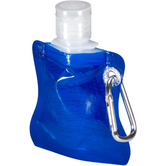 Blue Squeeze Pouch Promotional Hand Sanitizer w/ Carabiner