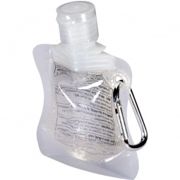 Clear Squeeze Pouch Promotional Hand Sanitizer w/ Carabiner