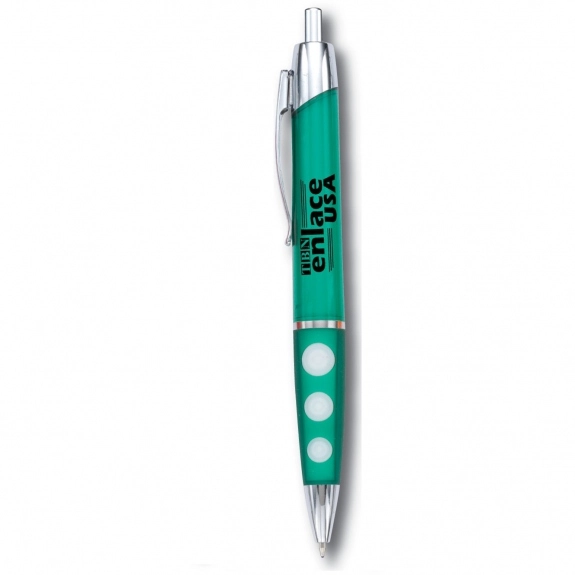 Green - Spotted Rubber Grip Promotional Pen