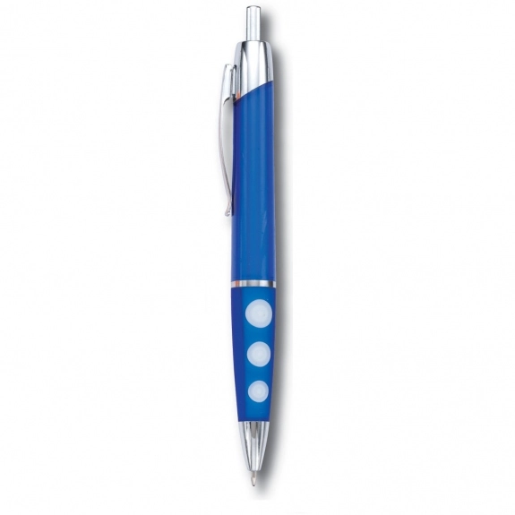 Blue - Spotted Rubber Grip Promotional Pen