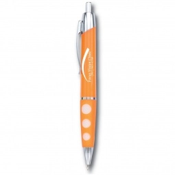 Orange - Spotted Rubber Grip Promotional Pen