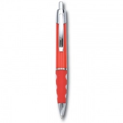 Red - Spotted Rubber Grip Promotional Pen