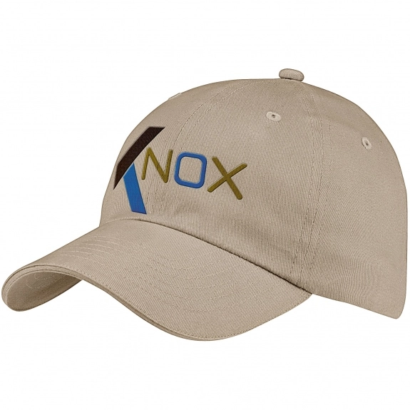 Khaki Embroidered 6-Panel Unstructured Cotton Promotional Cap
