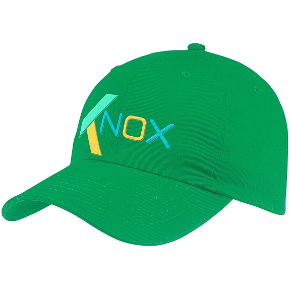 Green Embroidered 6-Panel Unstructured Cotton Promotional Cap