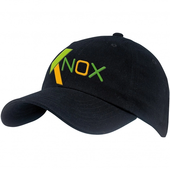 Black Embroidered 6-Panel Unstructured Cotton Promotional Cap