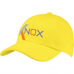 Yellow Embroidered 6-Panel Unstructured Cotton Promotional Cap