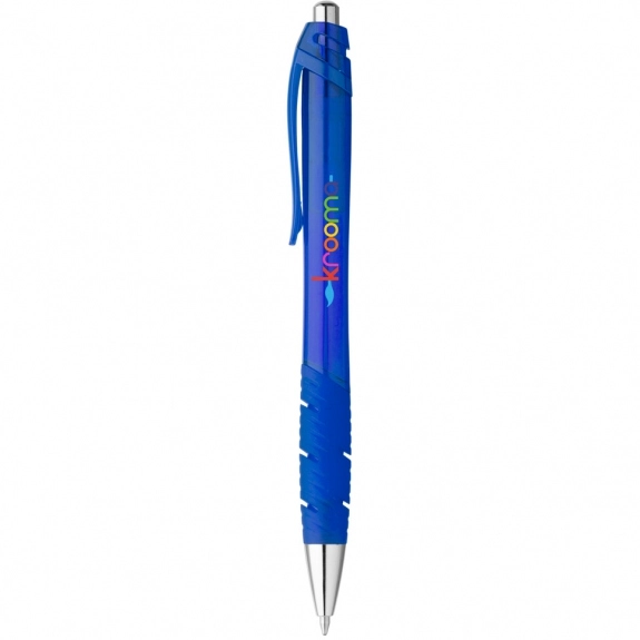 Blue - Translucent Rubber Grip Custom Pens