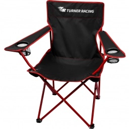 Black / Red Two-Tone Custom Folding Chair w/ Carrying Bag