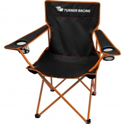Black / Orange Two-Tone Custom Folding Chair w/ Carrying Bag