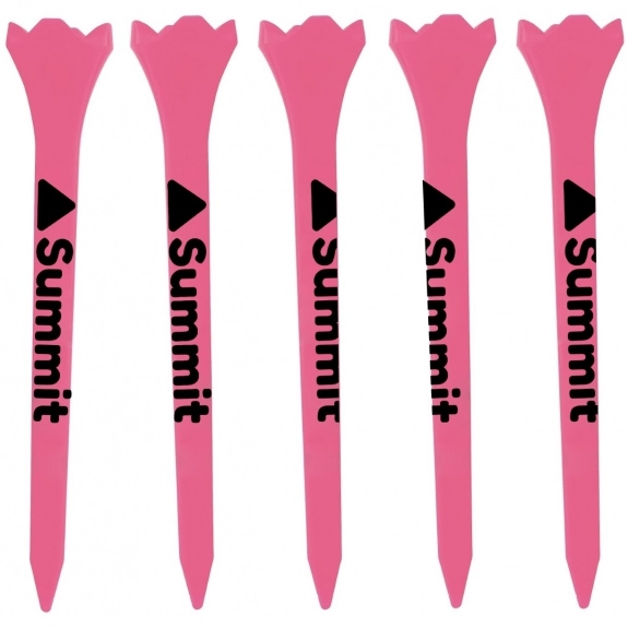 Bright Pink Evolution Extra-Long Promotional Golf Tees - 5 Pack