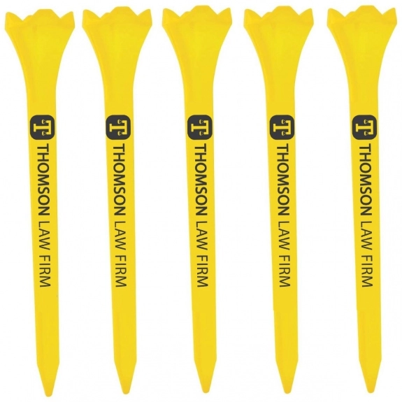 Yellow Evolution Extra-Long Promotional Golf Tees - 5 Pack
