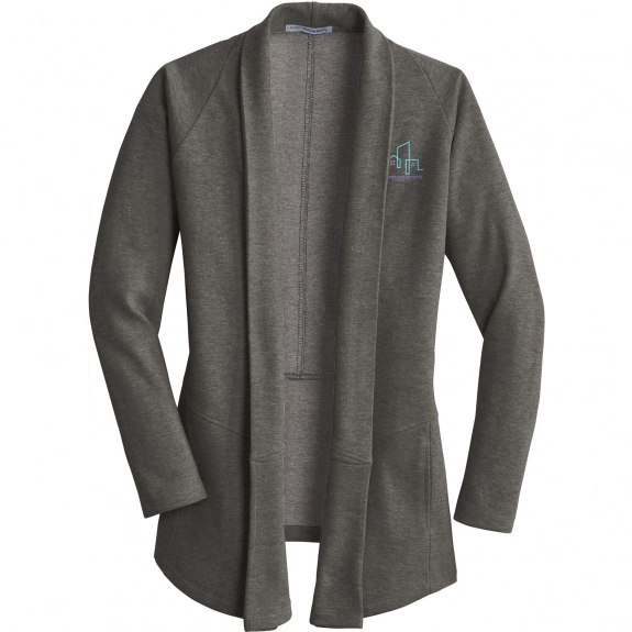 Charcoal Heather / Medium Heather Grey Port Authority Custom Sweater - Wome