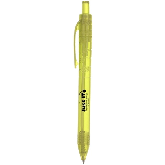 Translucent Yellow Oasis Bottle-Inspired RPET Promotional Pens