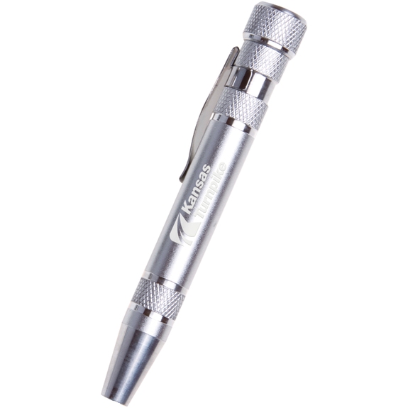 Silver Aluminum Pen-Style Custom Screwdriver Set