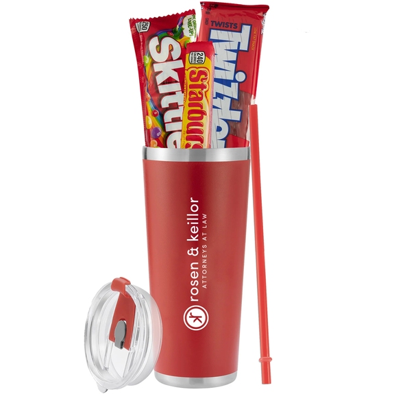 Red - Custom Tumbler Combo w/ Starburst, Skittles & Twizzlers