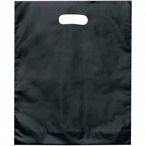 Black Die Cut Handle Frosted Promotional Plastic Bag