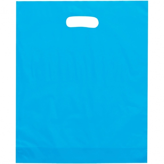 Blue Die Cut Handle Frosted Promotional Plastic Bag