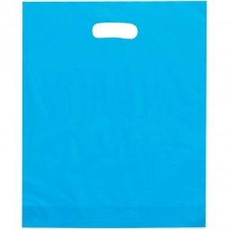 Blue Die Cut Handle Frosted Promotional Plastic Bag