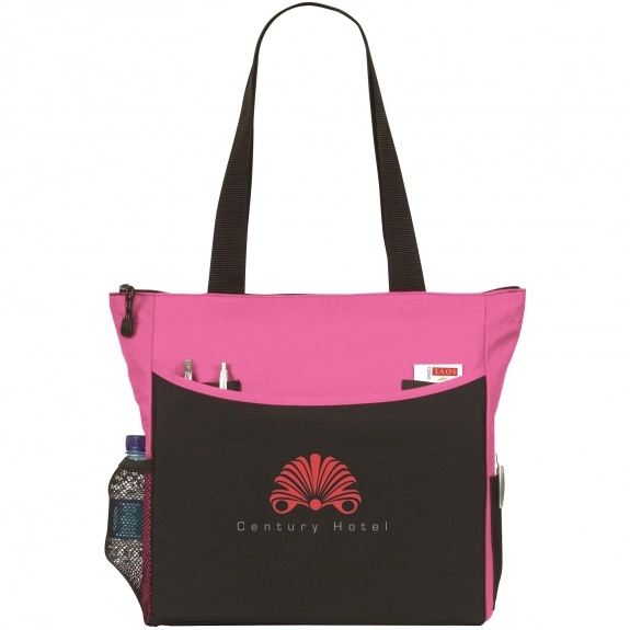 Fuchsia - Atchison Carry-All Custom Tote Bags - 17"w x 14"h x 5"d