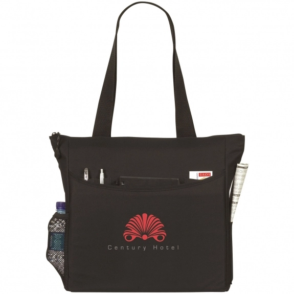 Black - Atchison Carry-All Custom Tote Bags - 17"w x 14"h x 5"d