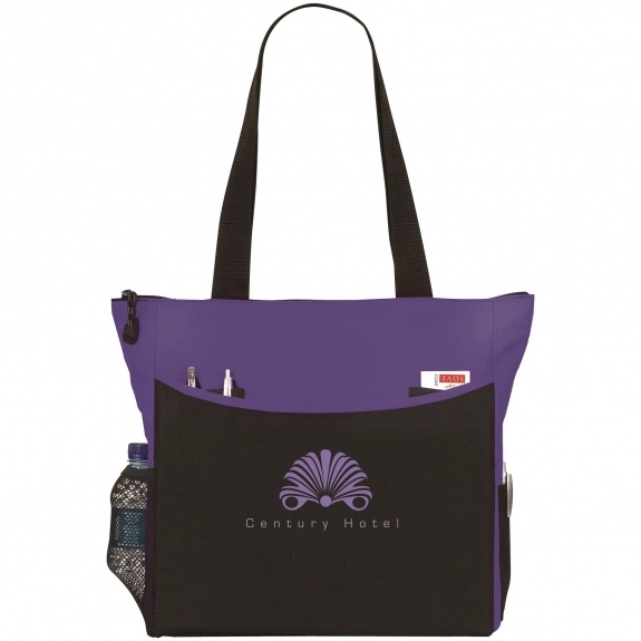 Purple - Atchison Carry-All Custom Tote Bags - 17"w x 14"h x 5"d