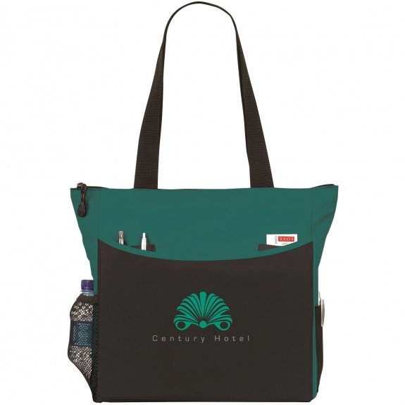 Teal - Atchison Carry-All Custom Tote Bags - 17"w x 14"h x 5"d