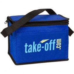 Reflex Blue 6 Can Non-Woven Custom Cooler Bag