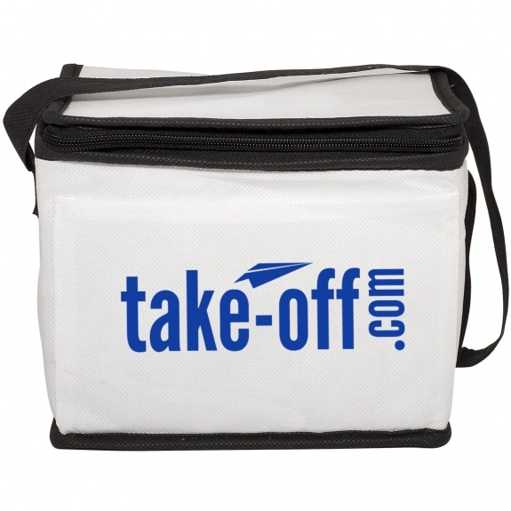 White 6 Can Non-Woven Custom Cooler Bag