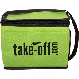 Lime Green 6 Can Non-Woven Custom Cooler Bag