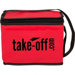 Red 6 Can Non-Woven Custom Cooler Bag