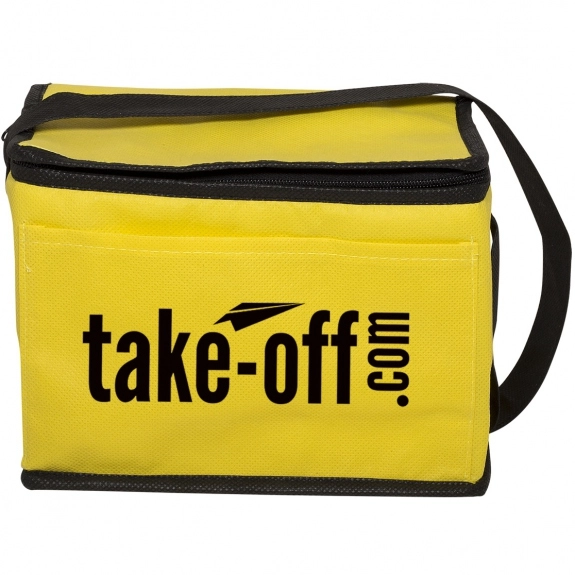 Yellow 6 Can Non-Woven Custom Cooler Bag