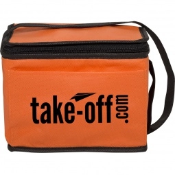 Orange 6 Can Non-Woven Custom Cooler Bag