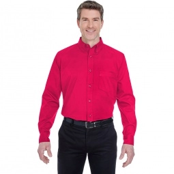Red UltraClub Whisper Twill Custom Shirt - Men's